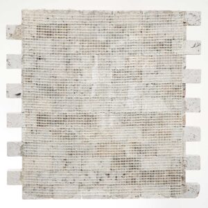 Ivory Travertine 1" x 2" Split Face Mosaic Tile - Image 6