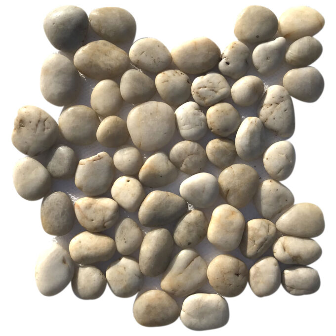 Khaki Natural Stone Pebble Mosaic Tile
