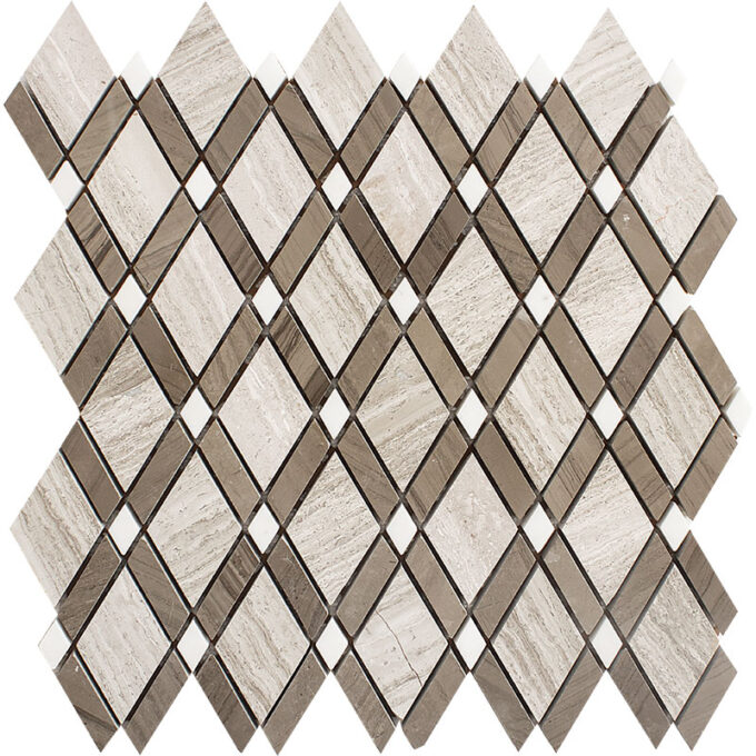 Storm Gray Marble Diamond Polished Mosaic Tile