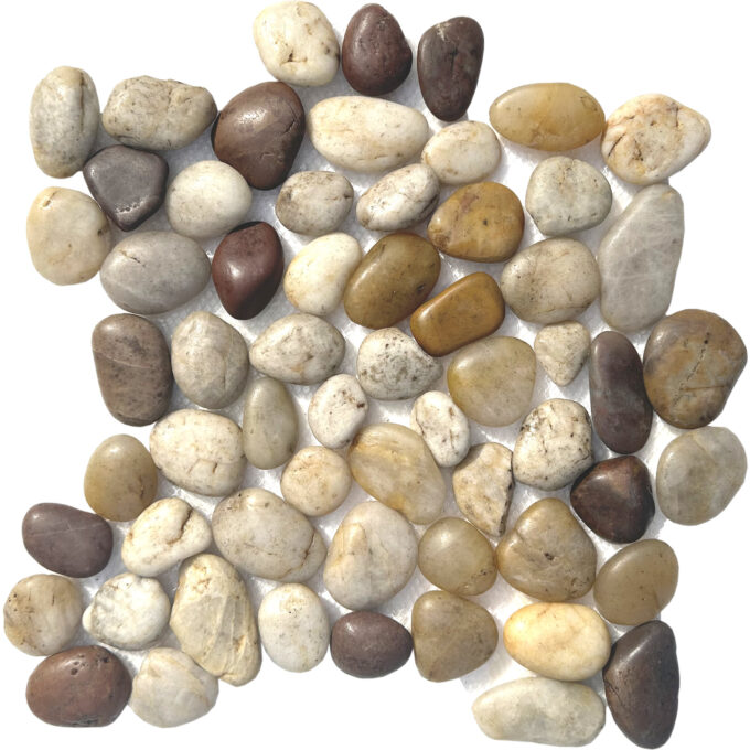 Maroon Natural Stone Pebble Mosaic Tile