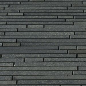 Vulcan Black Random Strips Honed Mosaic Tile - Image 5