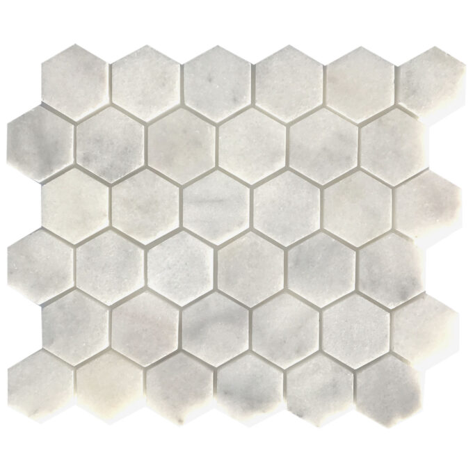 Pale Gray Marble 2" x 2" Honeycomb Polished Mosaic Tile