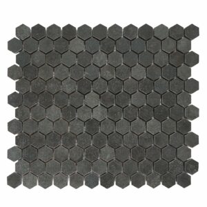 Vulcan Black 1 inch Hexagon Honed Mosaic Tile