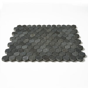 Vulcan Black 1 inch Hexagon Honed Mosaic Tile - Image 2