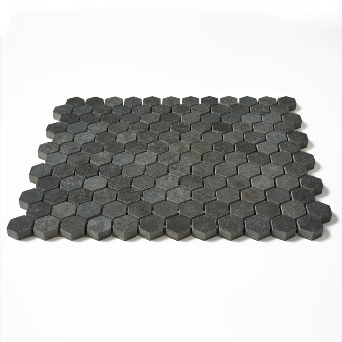 Vulcan Black 1 inch Hexagon Honed Mosaic Tile - Image 2