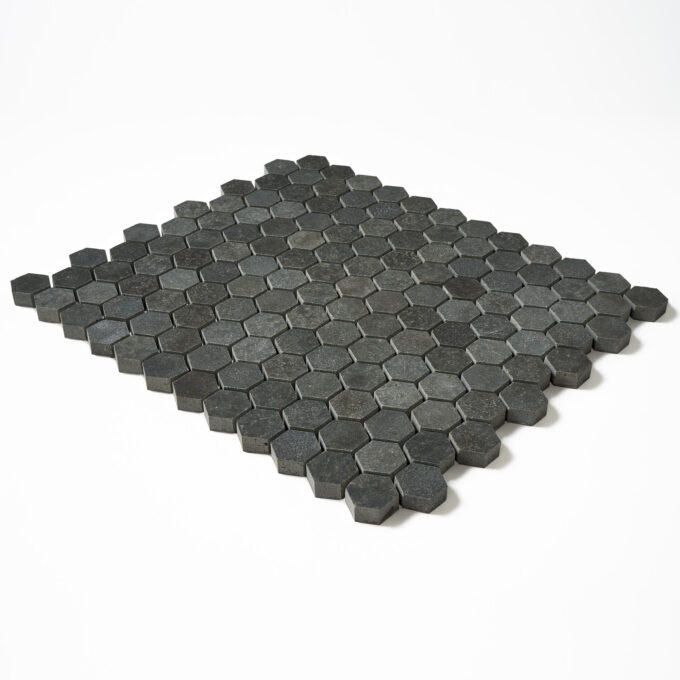 Vulcan Black 1 inch Hexagon Honed Mosaic Tile - Image 3