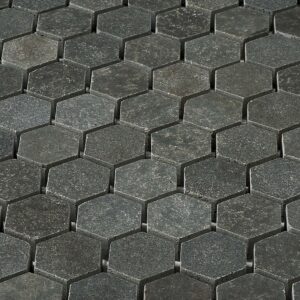 Vulcan Black 1 inch Hexagon Honed Mosaic Tile - Image 5