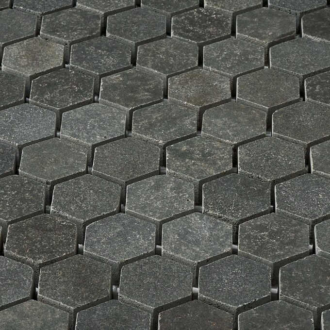 Vulcan Black 1 inch Hexagon Honed Mosaic Tile - Image 5