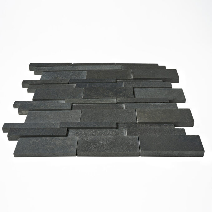 Vulcan Black 3D Honed Mosaic Tile - Image 2