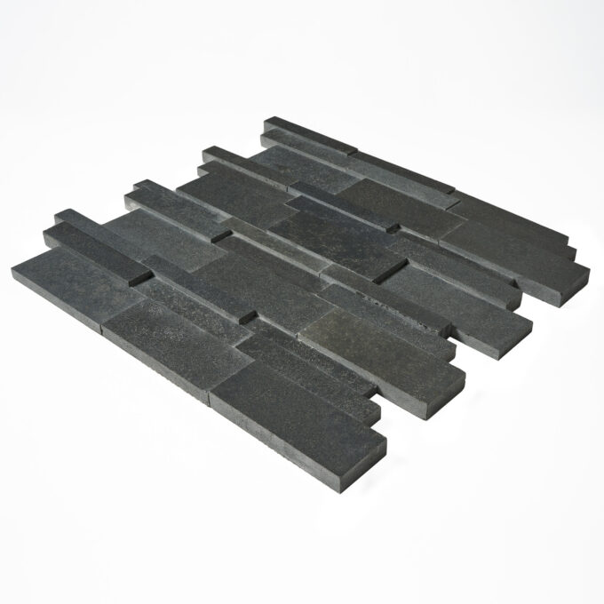 Vulcan Black 3D Honed Mosaic Tile - Image 3
