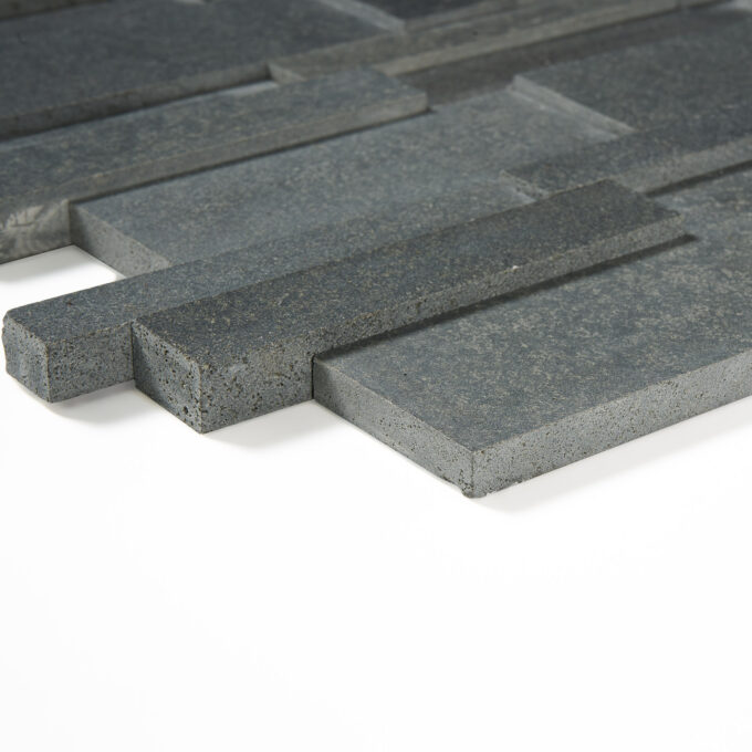 Vulcan Black 3D Honed Mosaic Tile - Image 4