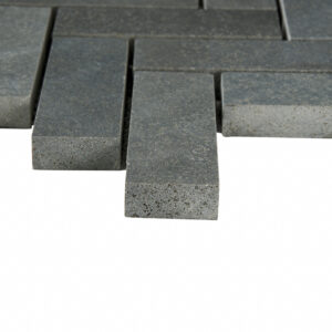 Vulcan Black Basalt 1" x 3" Herringbone Honed Mosaic - Image 4