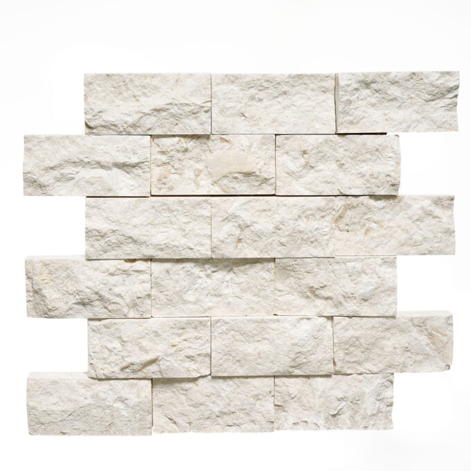 Fresca Limestone 2" x 4" Split Face Mosaic Tile