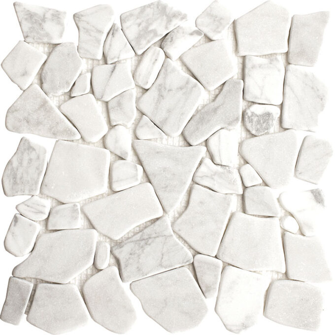 Carrara Marble Puzzle Tumbled Mosaic Tile