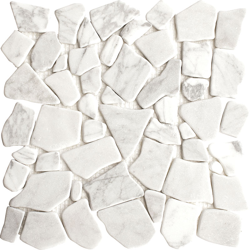 Carrara Marble Puzzle Tumbled Mosaic Tile