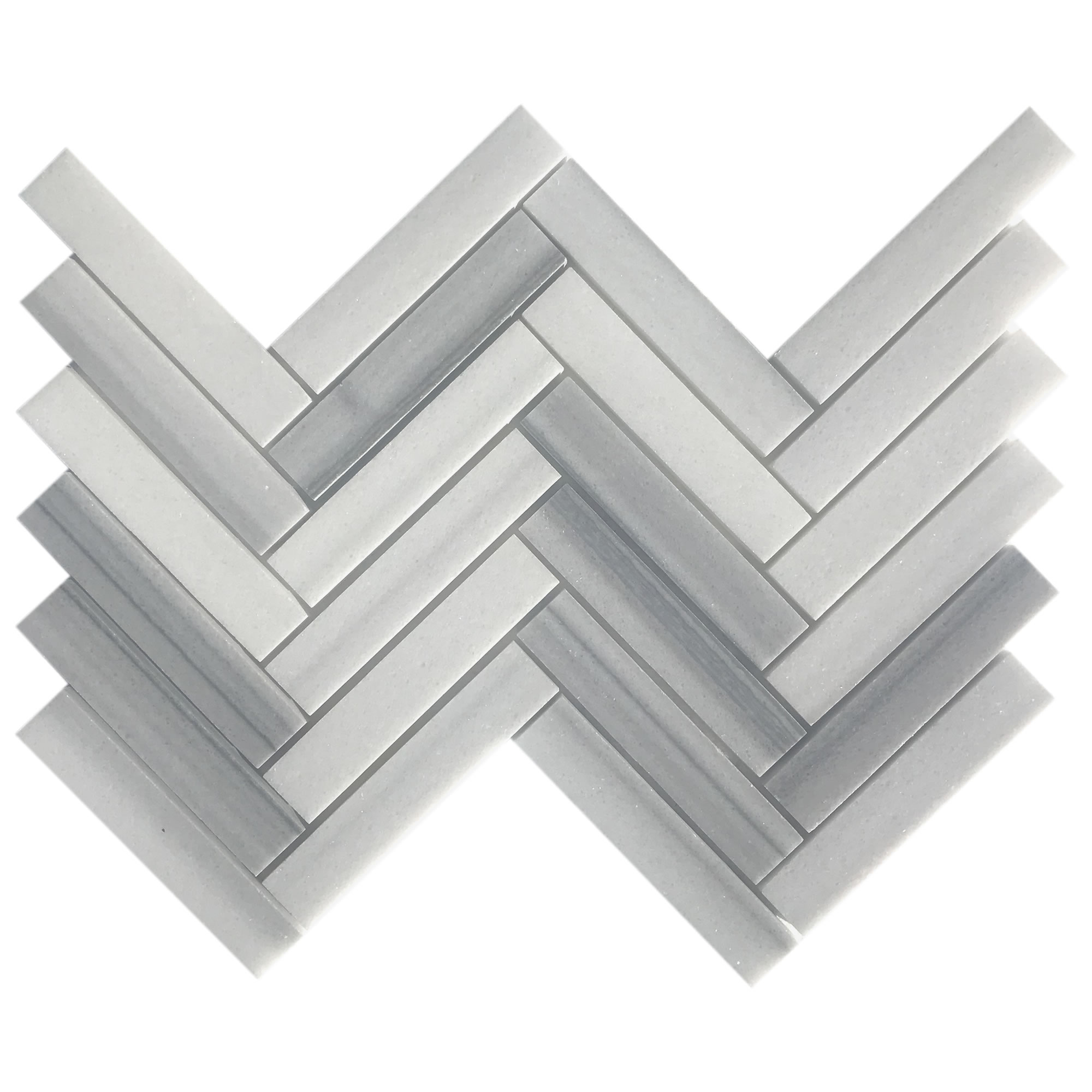 Arctic Silver Marble 1.25″ x 6″ Insignia Polished Mosaic Tile