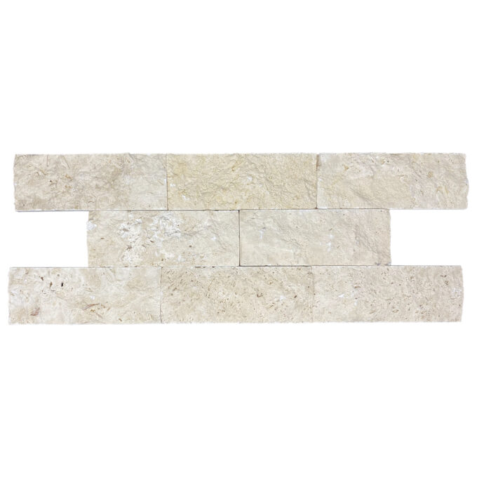Ivory Travertine 3" x 8" Split Face Tile