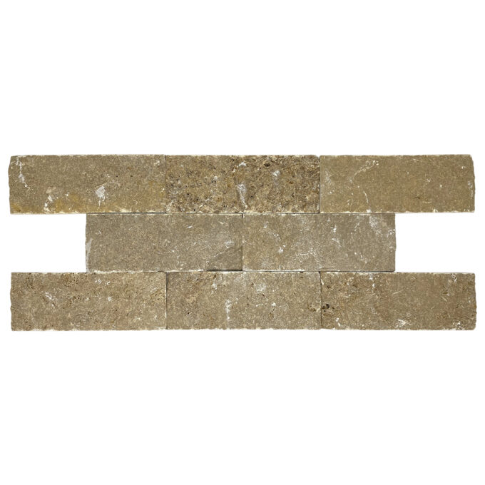 Tuscany Brown Travertine 3" x 8" Split Face Tile