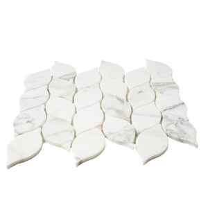 Calacatta Marble Leaf Honed Mosiac Tile - Image 2