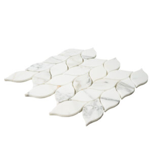 Calacatta Marble Leaf Honed Mosiac Tile - Image 3