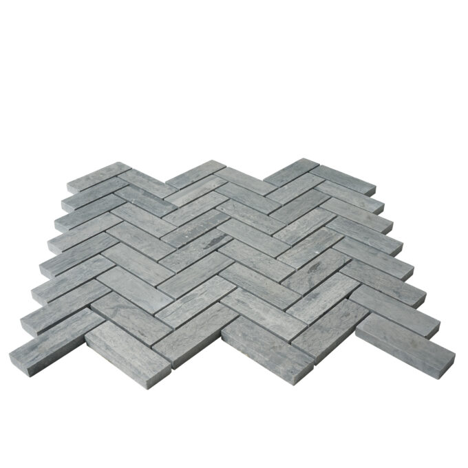 Marinewood Marble 1" x 3" Herringbone Honed Mosaic Tile - Image 2