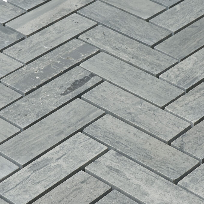 Marinewood Marble 1" x 3" Herringbone Honed Mosaic Tile - Image 5
