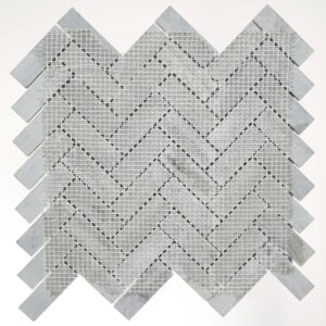 Marinewood Marble 1" x 3" Herringbone Honed Mosaic Tile - Image 6