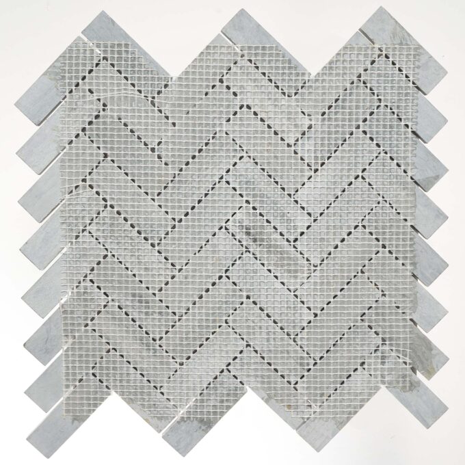 Marinewood Marble 1" x 3" Herringbone Honed Mosaic Tile - Image 6