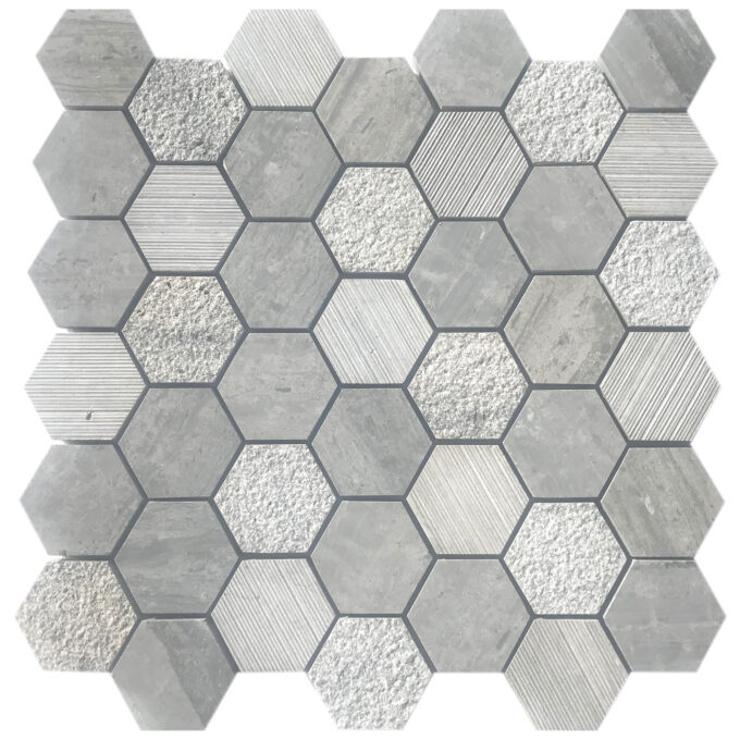 Marinewood Marble 2" x 2" Honeycomb Mosaic Tile