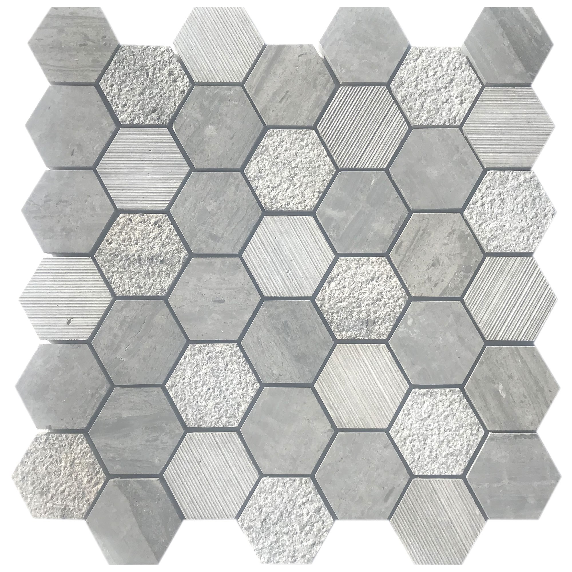 Marinewood Marble 2″ x 2″ Honeycomb Mosaic Tile