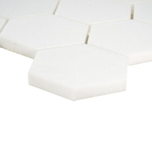 Thassos Marble 3" x 3" Honeycomb Polished Mosaic Tile - Image 4