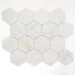 Thassos Marble 3" x 3" Honeycomb Polished Mosaic Tile - Image 6