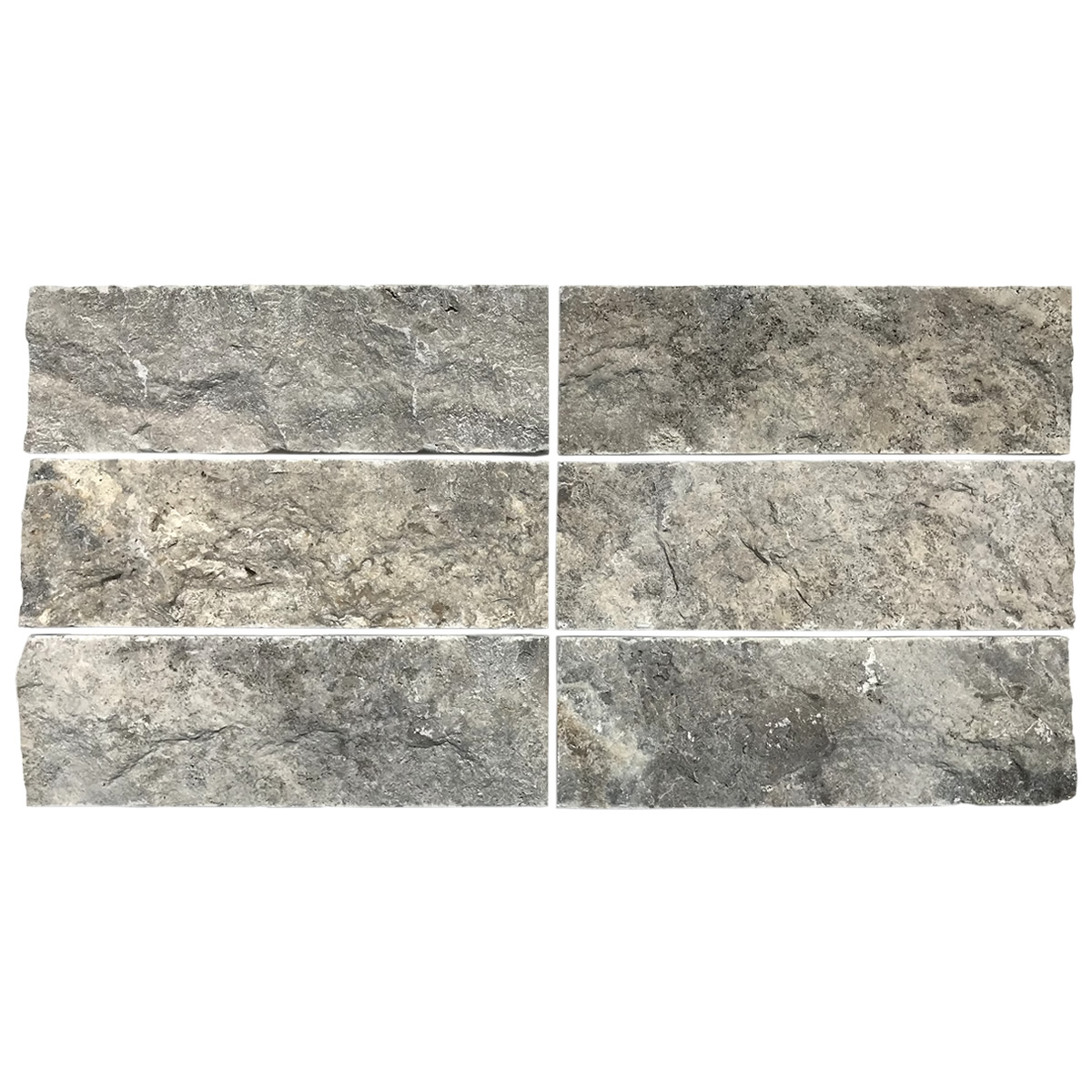 Argento Travertine 4″ x 12″ Split Face Tile