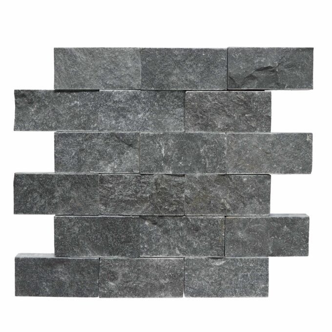 Midnight Marble 2" x 4" Split Face Mosaic Tile