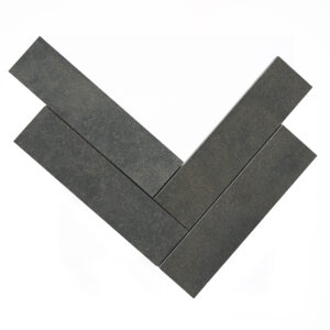 Vulcan Black 2" x 8" Herringbone Honed Mosaic Tile