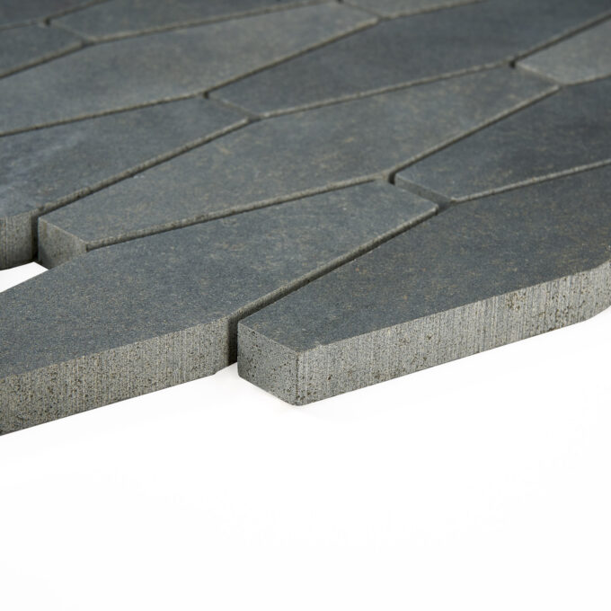 Vulcan Black Clipped Diamond Honed Mosaic Tile - Image 4