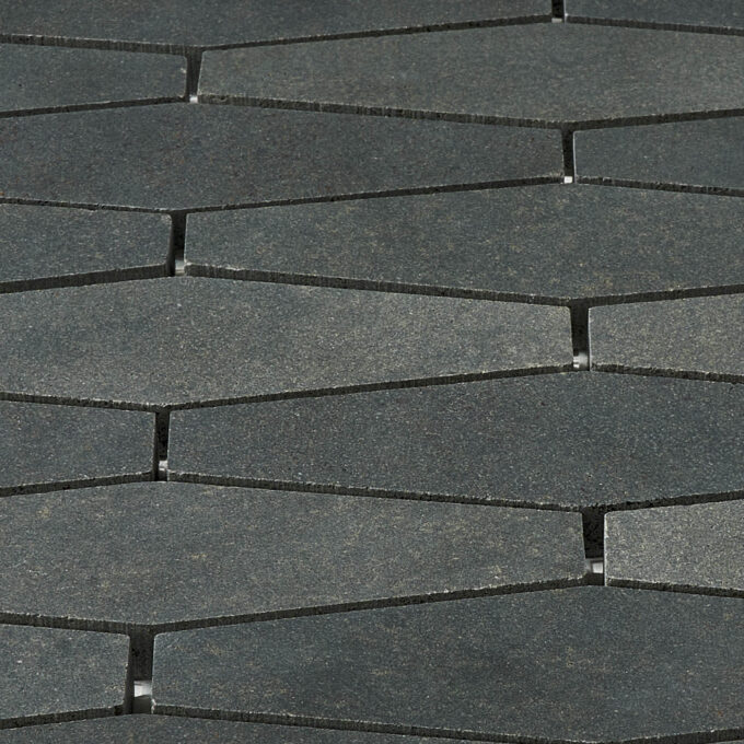 Vulcan Black Clipped Diamond Honed Mosaic Tile - Image 5
