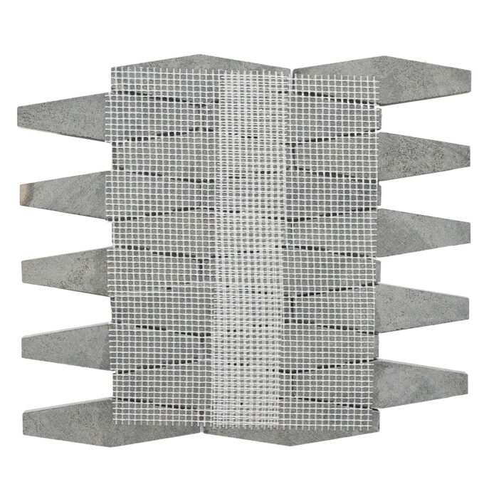 Vulcan Black Clipped Diamond Honed Mosaic Tile - Image 6