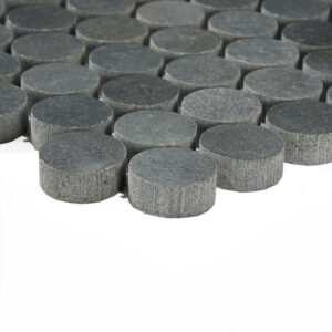 Vulcan Black Penny Round Honed Mosaic Tile - Image 5