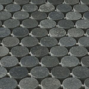 Vulcan Black Penny Round Honed Mosaic Tile - Image 2