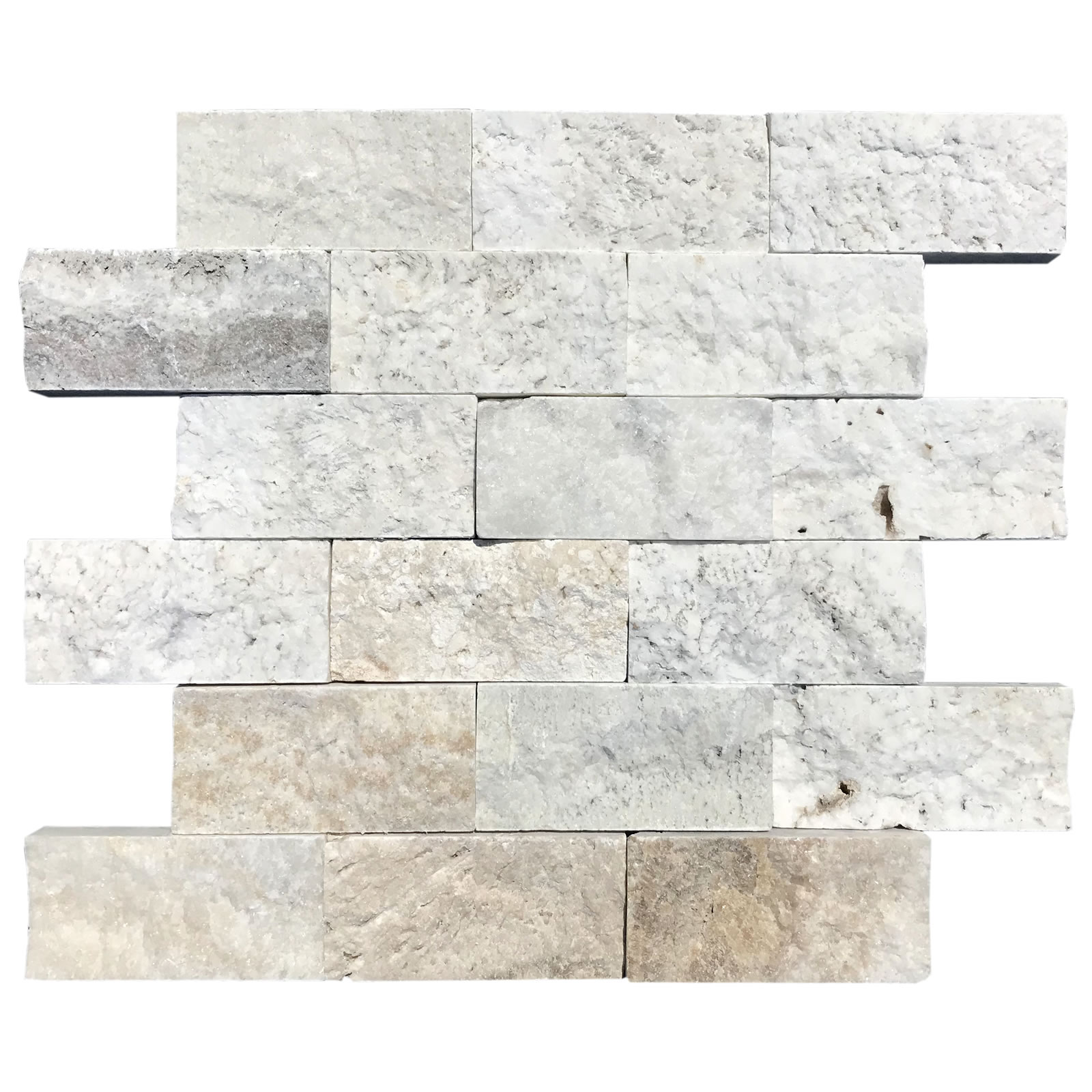 Parkside Travertine 2″ x 4″ Split Face Mosaic Tile