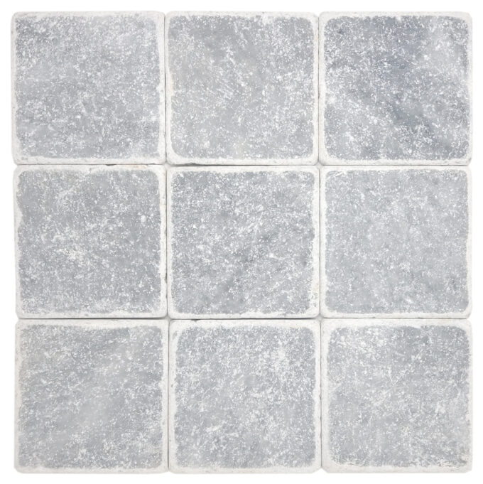 Polar Gray Marble 4" x 4" Tumbled Tile