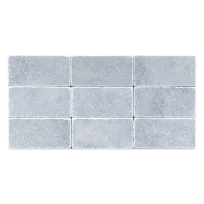 Polar Gray Marble 3" x 6" Tumbled Tile