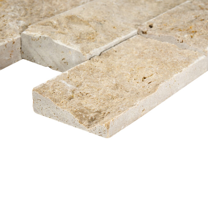 Tuscany Brown Travertine 2" x 4" Split Face Mosaic Tile - Image 5