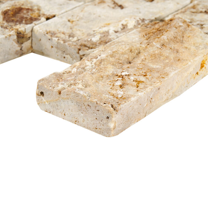 Rustic Desert Travertine 2" x 4" Split Face Mosaic Tile - Image 4