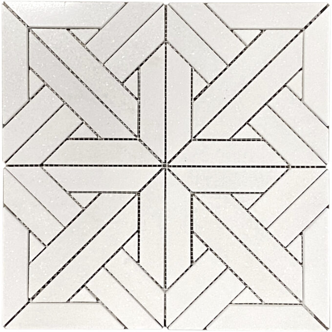 Thassos Marble Square Water Jet Polished Mosaic Tile