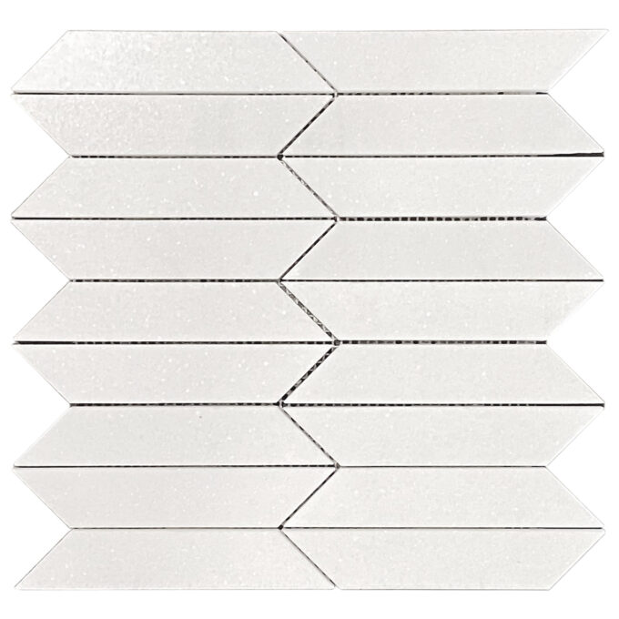 Thassos Marble Picket Water Jet Polished Mosaic Tile