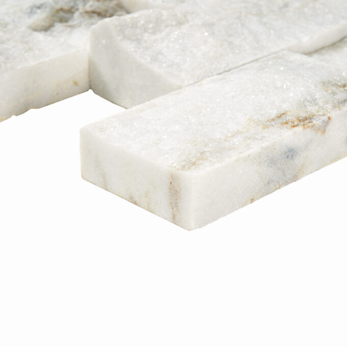 Pale Gray Marble 2" x 4" Split Face Mosaic Tile - Image 4