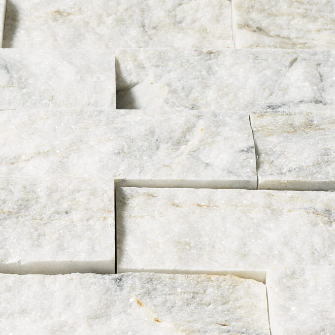 Pale Gray Marble 2" x 4" Split Face Mosaic Tile - Image 5