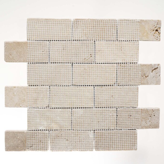 Pale Gray Marble 2" x 4" Split Face Mosaic Tile - Image 6